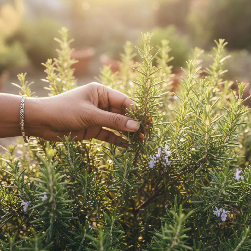 Hand Picking Rosemary